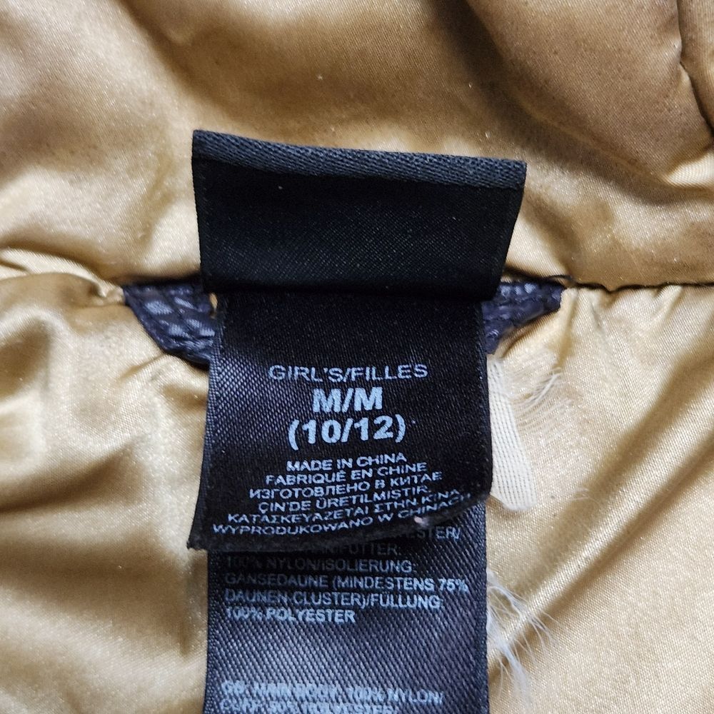 Kids The North Face Cocolee Black Gold Down Puffer Coat M 10/12 - Picture 10 of 16